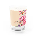 Love taiwanの台湾の伝統的な花柄 (牡丹ピンク) / グラス グラス左面