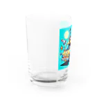 お茶目なドット絵のドッド絵乗り物 Water Glass :left