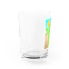 ファンシーTシャツ屋の砂漠の太陽とサボテン Water Glass :left