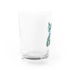 大人かわいい動物の世界のカラフル猫 Water Glass :left