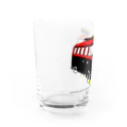 ファンシーTシャツ屋のレッド&ブラックのビーチバス Water Glass :left