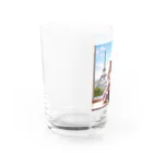 redpanda_pandaのエッフェル塔と猫ちゃん Water Glass :left