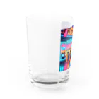 Dracula-modokiの80年代×青春×ゲームセンター×夕日イラスト Water Glass :left