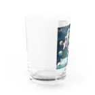 イヅミのお店の宇宙遊泳するミニチュアシュナウザー Water Glass :left