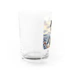 猫好き Japanの猫好きな武士 Water Glass :left