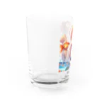 推しの美少女とアイドルの金魚と浴衣姿の女の子 Water Glass :left