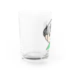 まめ大福の髪色自在な女の子（ツインお団子） Water Glass :left