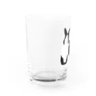 黒白部のダッチうさぎ(立)とオオバン Water Glass :left