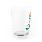 まるアニマル　のスノーボード　キツネ Water Glass :left