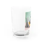 gigaグッズの滑り台で遊ぶ折り紙パンダ Water Glass :left