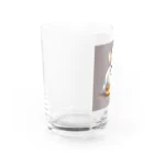 ワッフル ショップのパンの上で休憩中のウサギ Water Glass :left