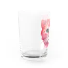 キャツアイのピンクの猫ちゃんやで Water Glass :left