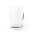 納豆ごはんの緑と黄色と青緑の混色 Water Glass :left