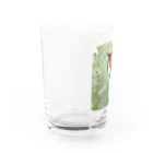 にゃんこーねこの草の中の猫 Water Glass :left