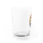 MirofuruDesignの抽象的なライオンスプラッシュTシャツ Water Glass :left