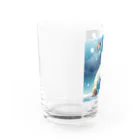 りんりんの可愛いシロクマちゃんショップ　かわいいよ！のボールを守っている白熊 Water Glass :left