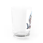 IloveCatのサメのフードを被った愛くるしい子猫 Water Glass :left