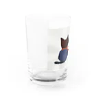 とみよのちぎり絵のねこの佇まい Water Glass :left