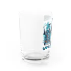 4146-の蒼と黄色の炎 Water Glass :left