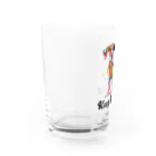 G.O.A.T.designのカラフルな模様を身に纏った犬 Water Glass :left