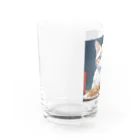 yoiyononakaのファストフードと虎縞白猫01 Water Glass :left