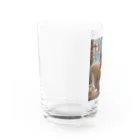 Colorful Canvasの窓辺でクッキーを食べるリス Water Glass :left