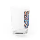 にっくすSTOREの人ごみで押されたり、ぶつけられる青いゾウ Water Glass :left