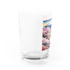 だんのんの桜と富士山と猫 Water Glass :left