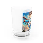 YUIMUNI-ユイム二の空を駆けるかっこいい飛行機模型を手にした子供 Water Glass :left