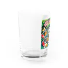 EMAKIの和紋様 x 猫　錦鯉と遊ぶ猫 Water Glass :left