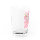 ペコりんショップのピンクフラワーバタフライ Water Glass :left