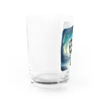 たんたん狸の不気味で可愛い森の不気味で可愛いシマウマ001 Water Glass :left