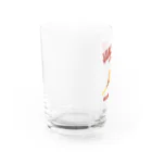 メシテロタイプ（飯テロTシャツブランド）のアメリカンドック（カレッジ風イラスト） Water Glass :left