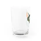 segasworksのねこさんのお顔（白黒ねこ） Water Glass :left