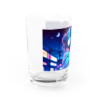 DesignColorsのネオンカラーな夜の少女 Water Glass :left