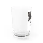 クマやんDesign図のシャチ群 Water Glass :left