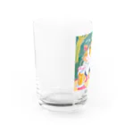 tanather shopのビールを飲んで幸せそうなネコさん Water Glass :left