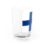 お絵かき屋さんのフィンランドの国旗 Water Glass :left