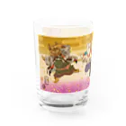 山歌和樂陽 浮世絵　Yamakawa Rakuyou UKIYOEの猫浮世絵シリーズ　猫一座 Water Glass :left