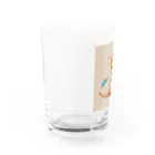 ganeshaのおもちゃの飛行機に乗ってかわいいカンガルーに会おう Water Glass :left