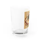 AQUAMETAVERSEの目玉焼きを乗せたお好みモダン焼き　kouchan 1616 Water Glass :left