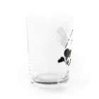 津軽三味線などの三味線を弾くシマエナガ Water Glass :left