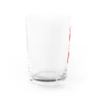 津軽三味線などの和柄三味線（赤） Water Glass :left