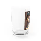 asnaynのドアを開ける猫ちゃん Water Glass :left