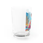 kok&foreverのスクーター配達員のイラスト Water Glass :left