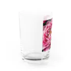 キャラメルのピオニーのピンク大輪　 Water Glass :left