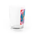 にじわたりねこのかわいい心　女の子イラスト Water Glass :left