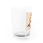 ganeshaのスーパーヒーローのマントを着たかわいいライオン Water Glass :left