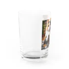 亀蘭タマムシの三毛猫親子のお願い Water Glass :left