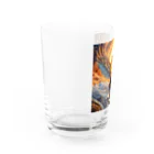 タカヤマ・サイトの神々しい鷹・シンボルマーク2 Water Glass :left